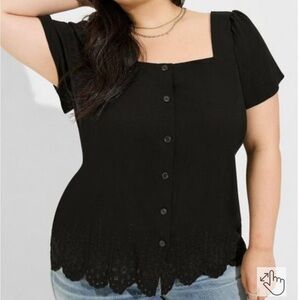 Torrid Black Button-Up Blouse